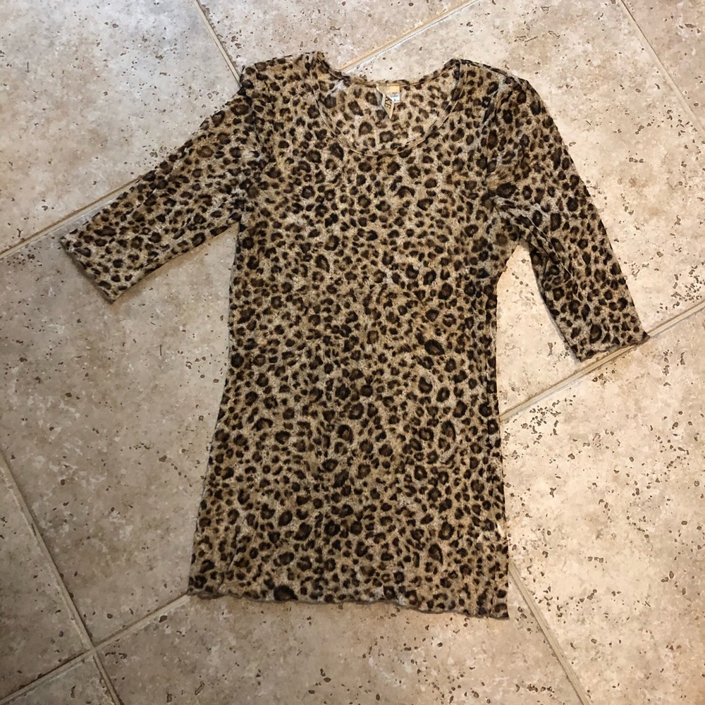 ***SOLD***NWOT BKE sheer lace leopard top